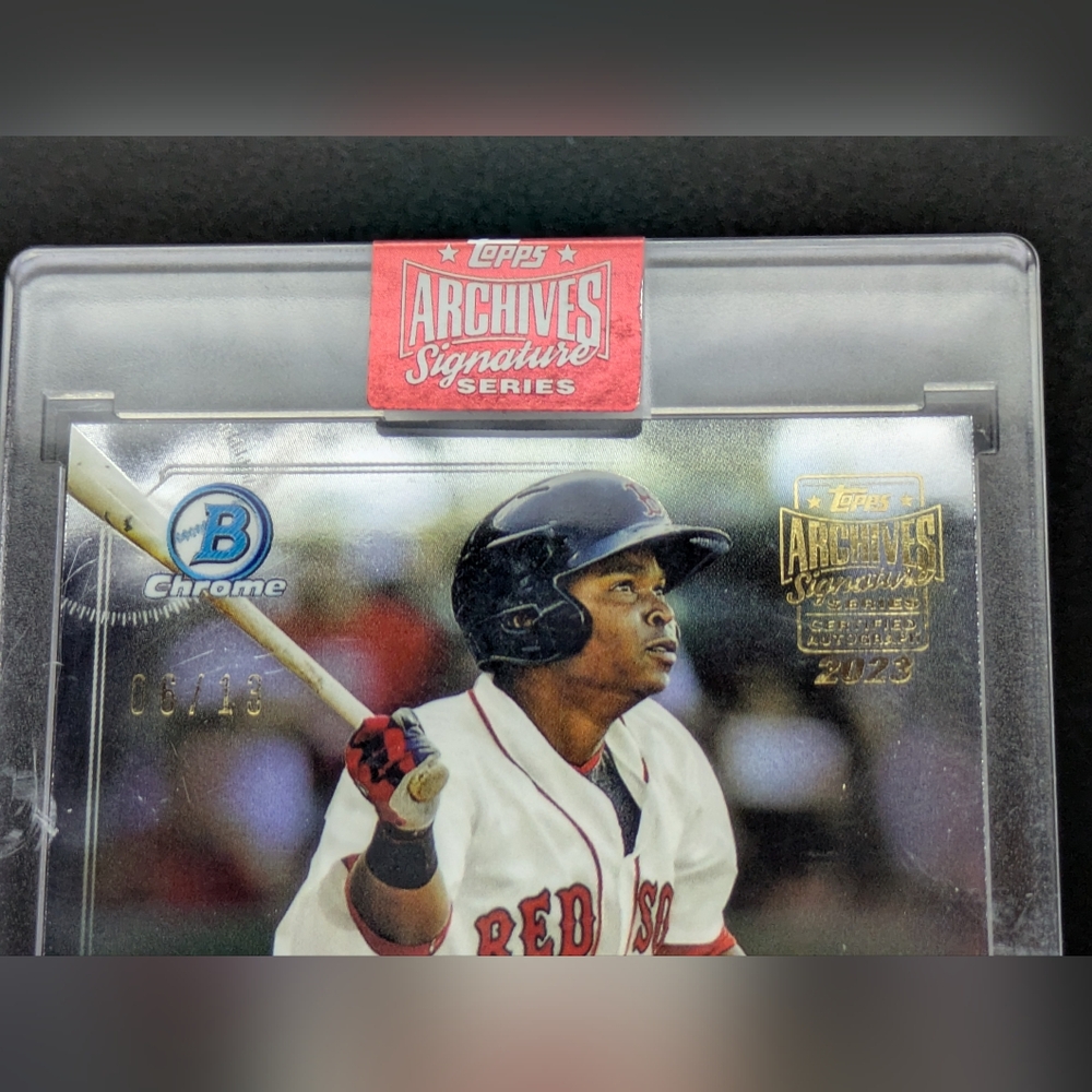 2023 Topps Archives Signature Series Rafael Devers Auto /13 2017 Bowman Chrome - Picture 3 of 7